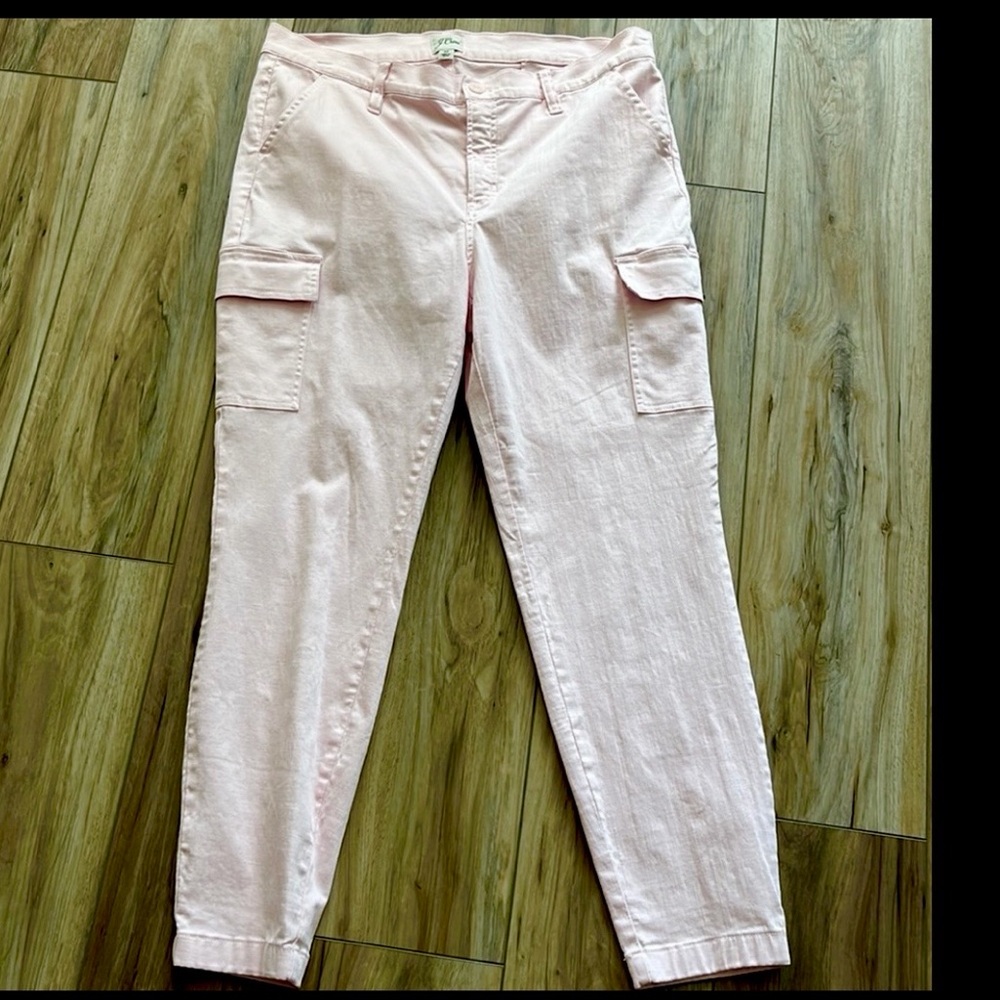 J.Crew Blush Pink High Rise Skinny Cargo Pants Ankle Utility Size 14